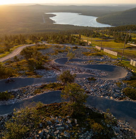 Drone image of Pyhä's new dh mtb route
